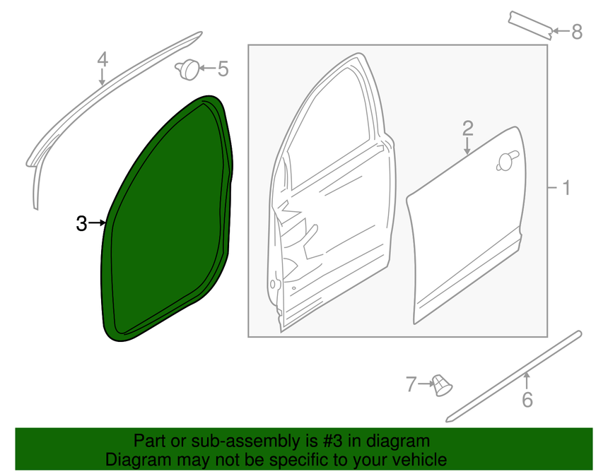 2011-2017 Chevrolet Caprice or SS Front Door Opening Weatherstrip Fits Either Side