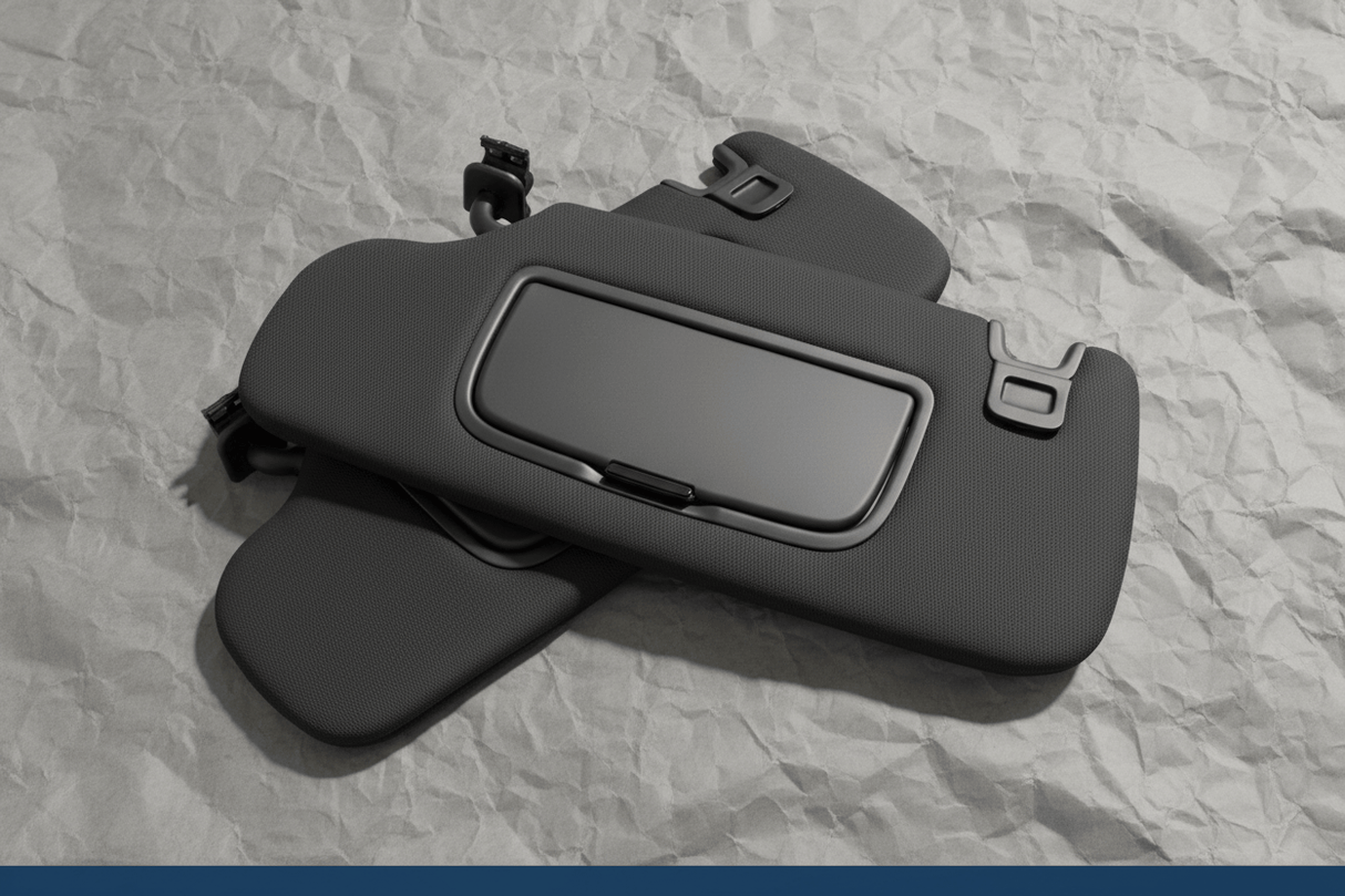 FT4Z-5804105-KP 2020-2024 Ford Edge Driver Side Sun Visor w/ Homelink Black Genuine OEM