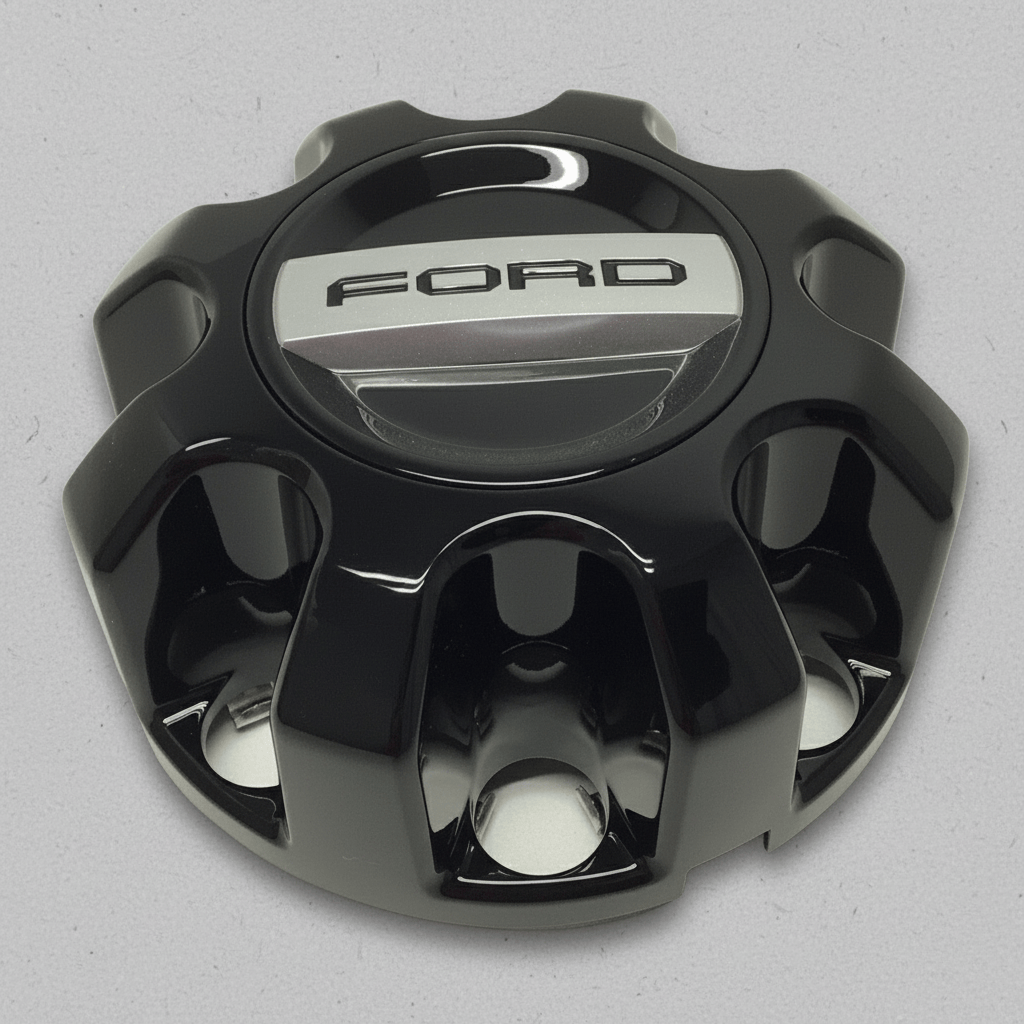 KC3Z-1130-BA 2023-2025 Ford F-250 F-350 Super Duty Gloss Black Rear Center Wheel Cover Hub Cap Genuine OEM