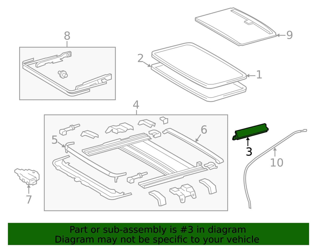 63217-06260 2024-2025 Toyota Tacoma 4Runner Double Cab Sunroof Opening Trim OEM