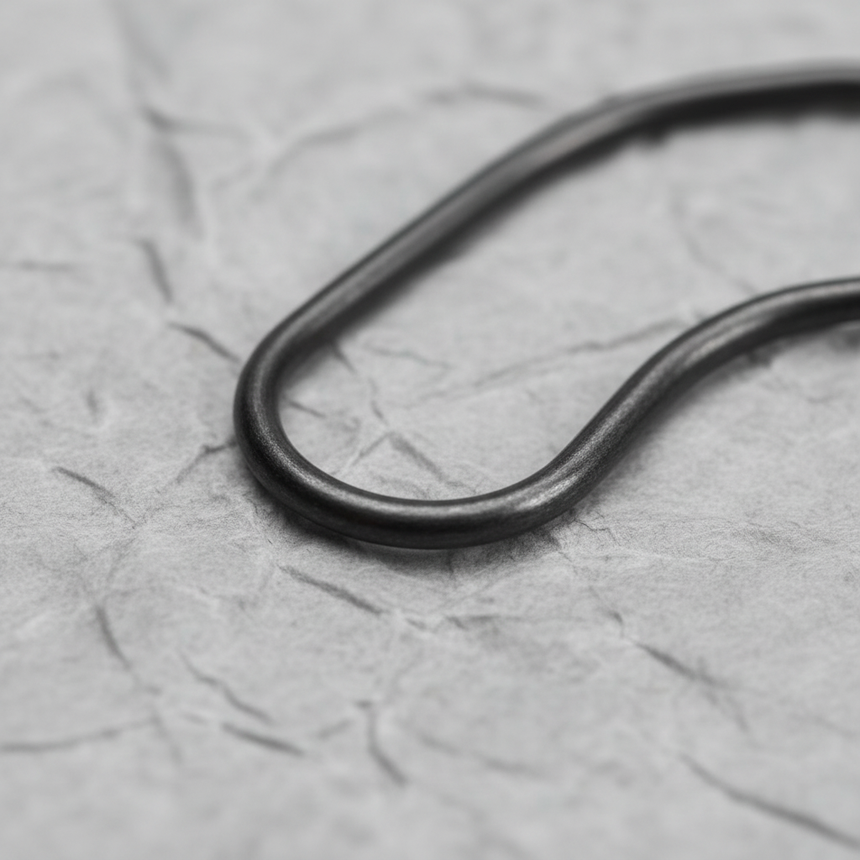 Lower-middle macro crop on light grey wrinkled kraft paper background