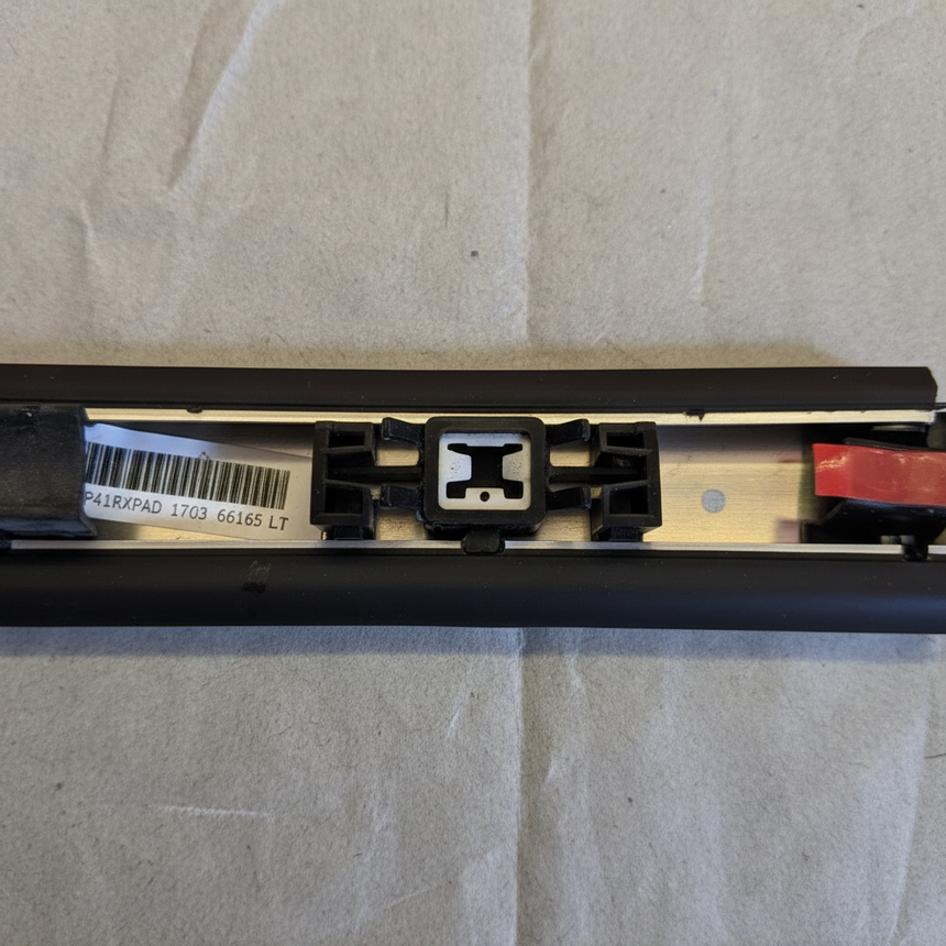 Close-up alternate angle of Mopar OEM Driver Side Roof Rack Joint Molding Black for Jeep Compass
