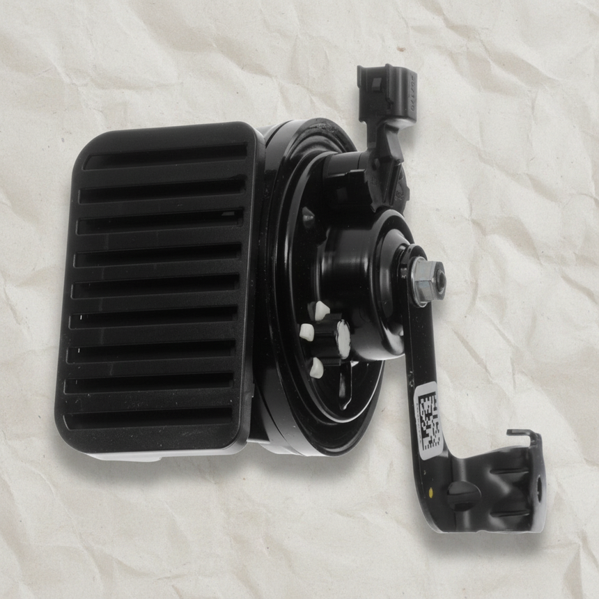 2018-2026 Jeep Wrangler Gladiator High Note Horn and Bracket OEM on grey wrinkled kraft paper background
