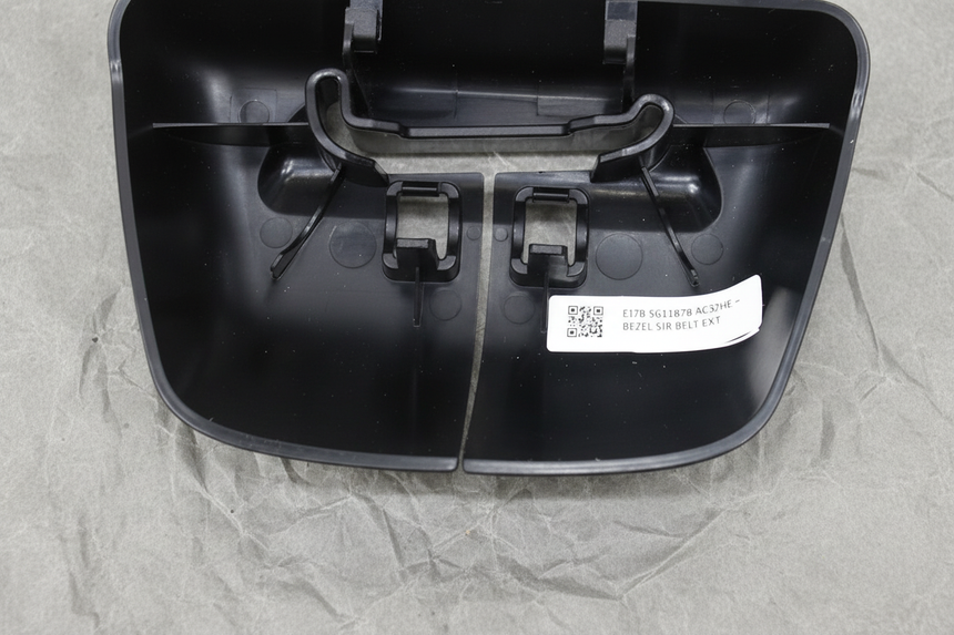 Driver Side Rear Seat Back Panel Cap 60% Ebony - Bottom Detail Angle 2