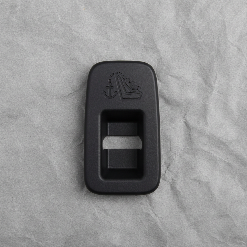 2013-2020 Nissan Pathfinder Child Restraint Anchor Plate Bezel Charcoal - Macro Detail