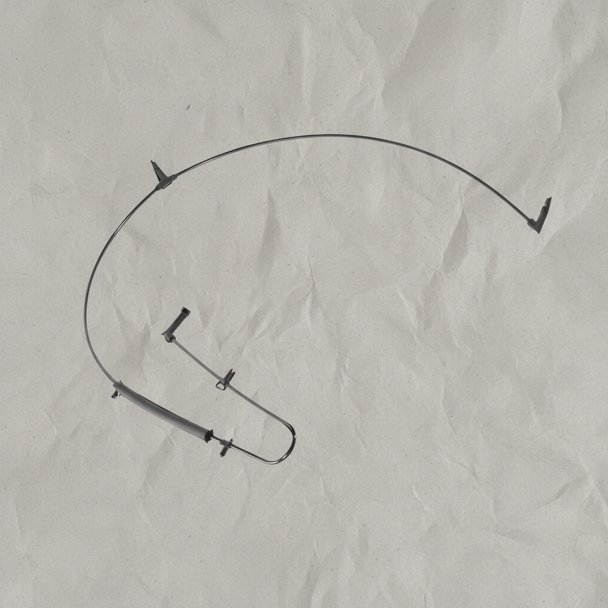 2019-2025 Ram 2500 3500 Hood Windshield Washer Hose OEM – Full View on light grey kraft paper