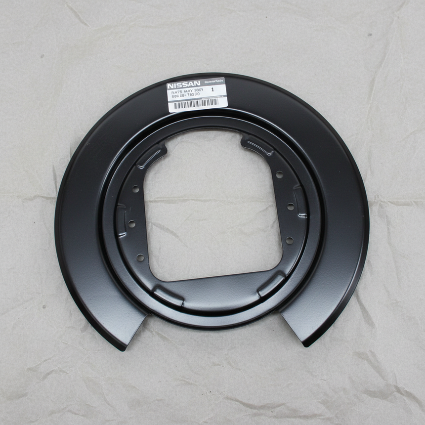 2004-2015 Nissan Titan Driver Side Rear Brake Backing Plate Genuine OEM - Full View
