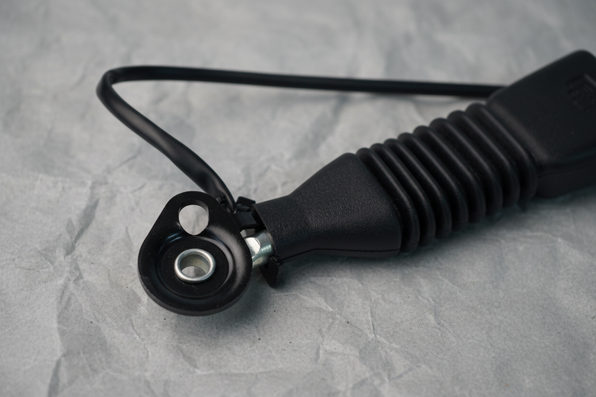 Front Driver Seat Belt Buckle - Top Detail Angle 2