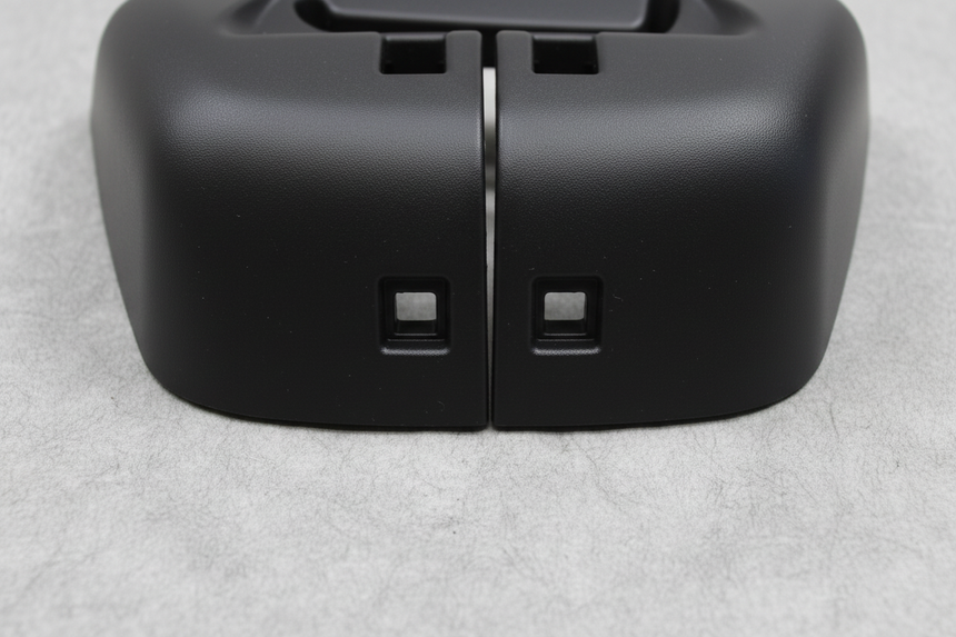 Driver Side Rear Seat Back Panel Cap 60% Ebony - Bottom Section Detail