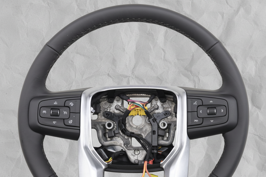 2021-2024 Yukon OEM Steering Wheel Black Leather Heated Without Adaptive Cruise 3.0L 5.3L 6.2L