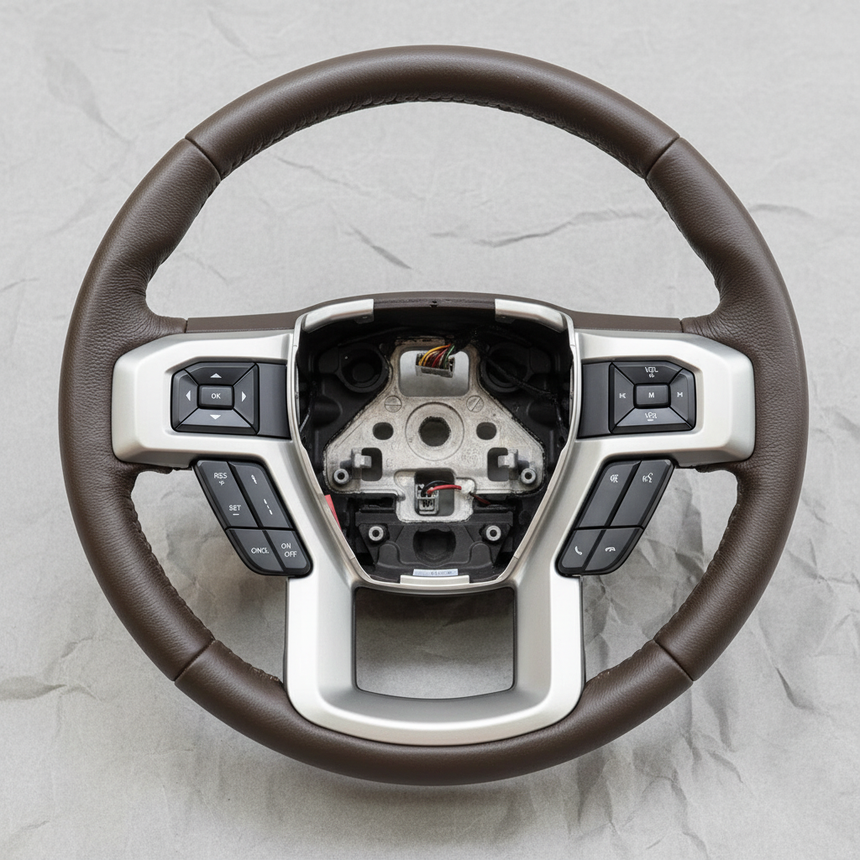 2018-2020 Ford F-150 King Ranch Steering Wheel For Adaptive Cruise Equipped Java / Tan Genuine OEM