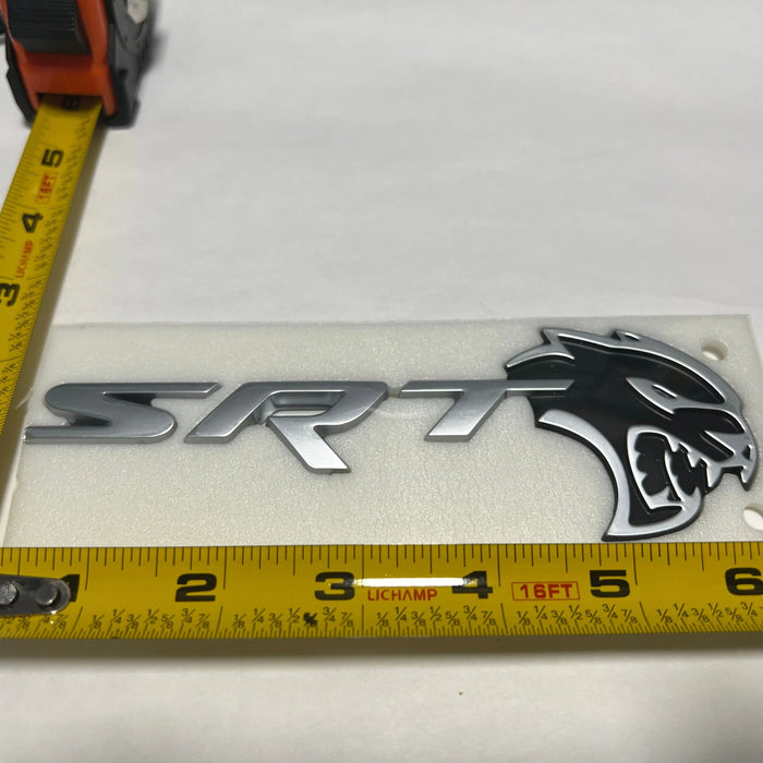 Upgrade Your Dodge Challenger with Conquest Auto’s Hellcat Black and Silver SRT Trunk Emblem
