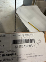 CL0925-61186AN00A-F13 20-25 Subaru Legacy/Outback Pass Side Front Door Sash Molding OEM