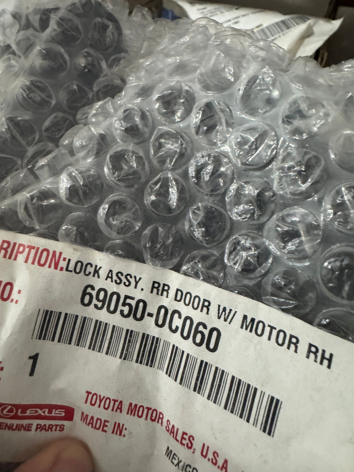 RC50-69050-0C060-E7 2007-2021 Toyota Tundra CrewMax Passenger Side Back Door Lock Actuator Motor OEM