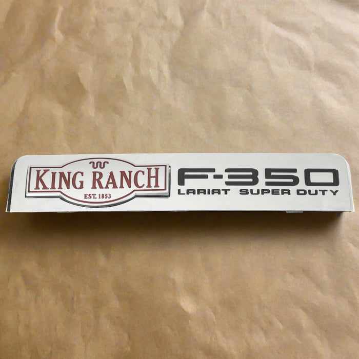 8C3Z-16720-K 2008-2010 Ford F-350 King Ranch F-350 Fender Nameplate Emblem OEM