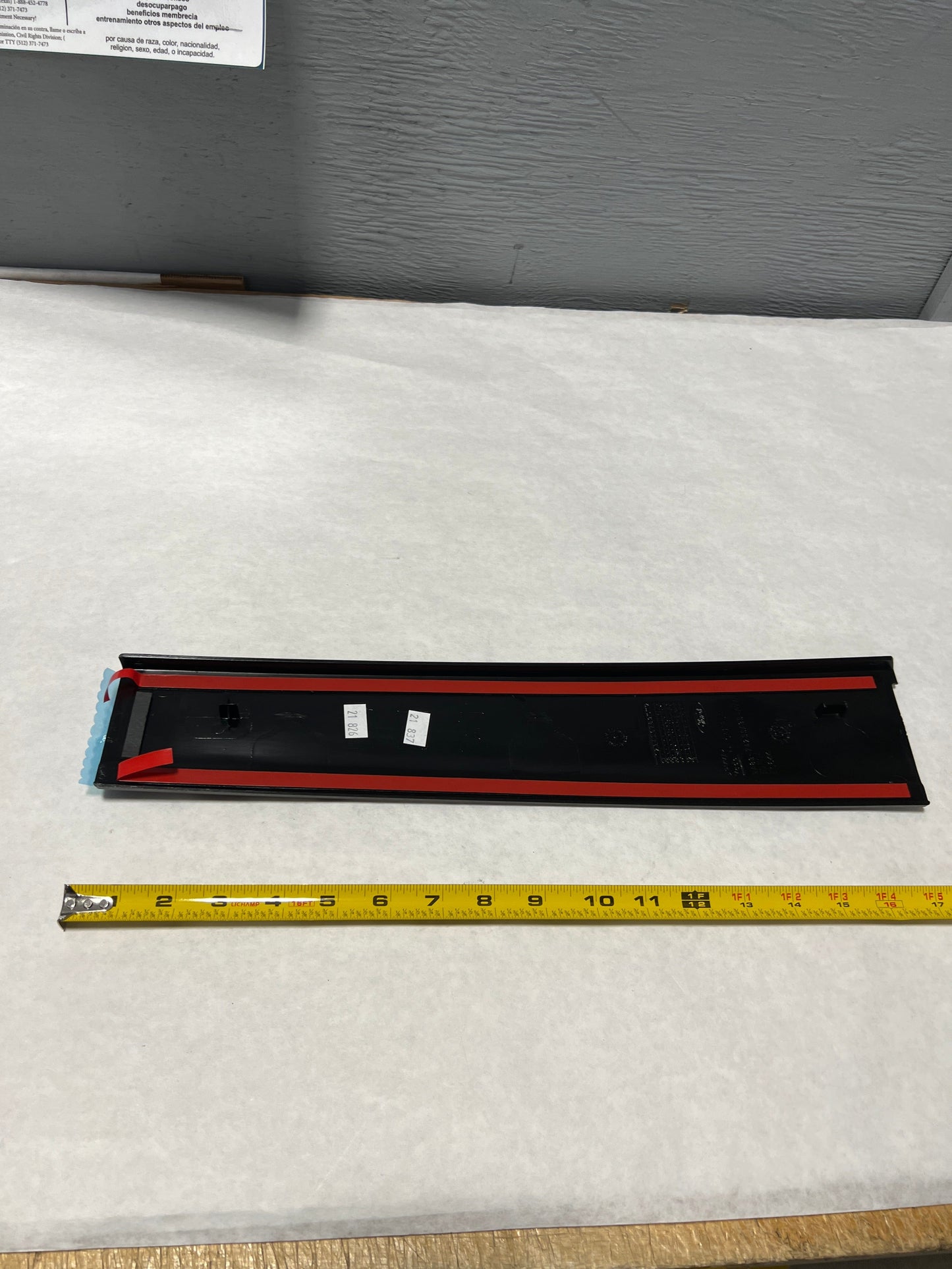 BA8Z-74255A63-A 2009-2019 Ford Flex Driver Side Back Of The Back Door Pillar Black Applique Molding