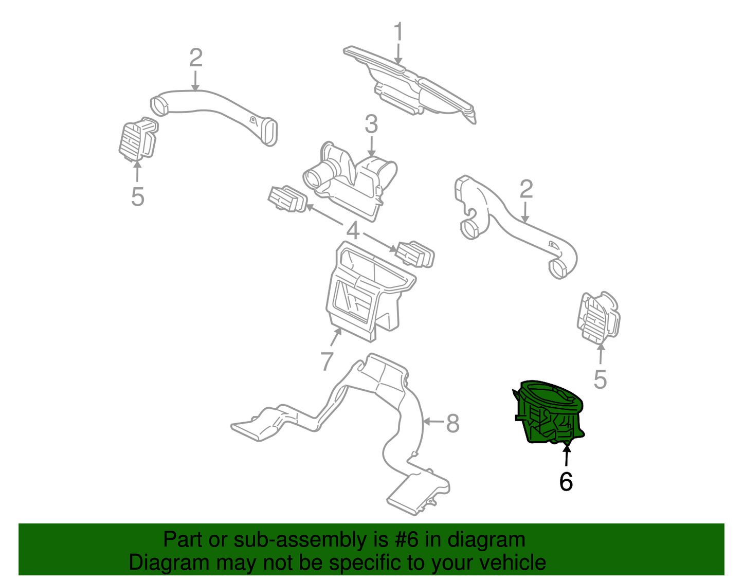 DL3Z-19A618-A) 2010-2017 Ford Expedition or Navigator Interior Air Inlet Duct OEM