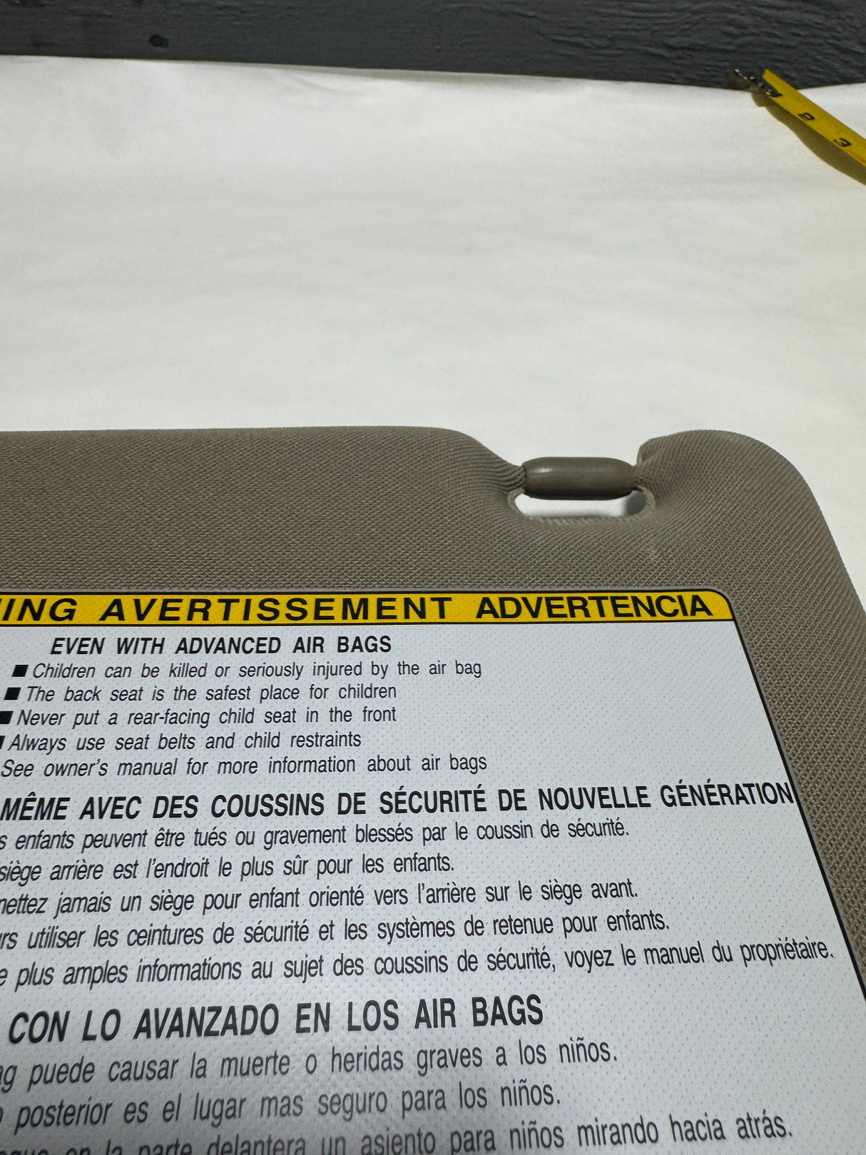 74320-35A91-E1 2010-2024 Toyota 4Runner Driver Side Sun Visor Sand Beige Color OEM Genuine