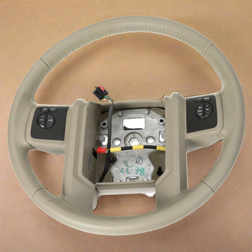 AC3Z-3600-GA 2010 Ford F-250 F-350 Medium Stone Leather Steering Wheel With Switches - Not For Navigation Equipped