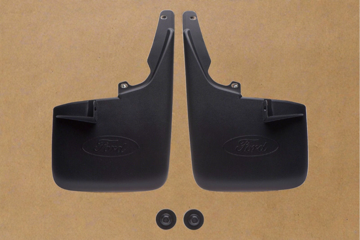 BC3Z-16A550-FA 2011-2016 F-250 F-350 Front Splash Guard Mud Flap Kit OEM W/o lip Moldgs