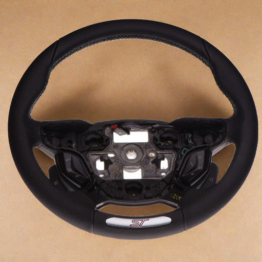 DV6Z-3600-FA 2012-20214 Ford Focus ST Black Leather Steering Wheel For Sync, Cruise and NavigationEquipped Only