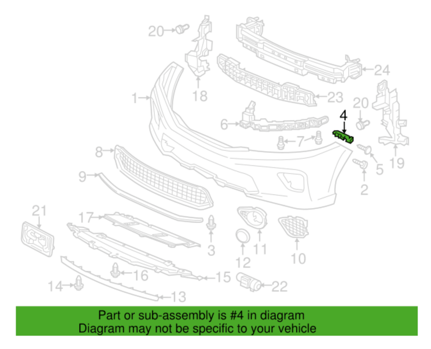 2013-2015 Honda Accord 2 Door Driver SIde Front Bumper Spacer OEM