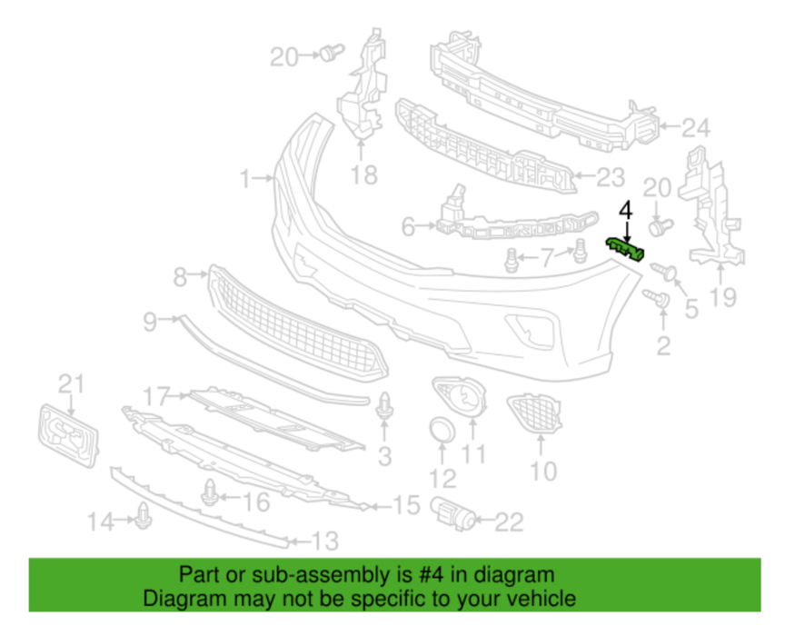 71198-T3L-A01-F21 2013-2015 Honda Accord 2 Door Driver SIde Front Bumper Spacer OEM