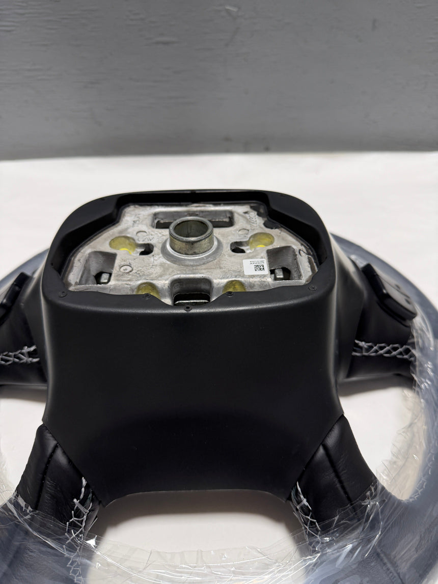 2014-2018 Silverado 1500 Black Heated Leather Steering Wheel Without Crash Alert