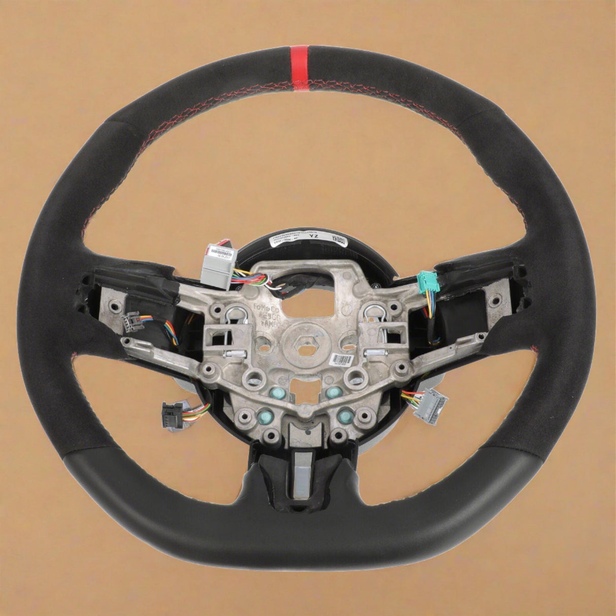 FR3Z-3600-BD 2015-2019 Ford Mustang Steering Wheel Leather and Suede W/ Red Stitching OEM