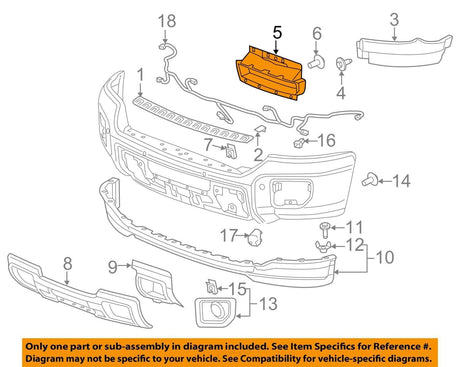 23178915 2015-2019 Sierra 2500 HD Front Bumper Center Filler Panel OEM