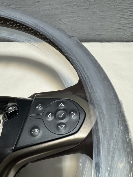 84483801 2015-2019 Silverado Sierra 2500 3500 Cocoa Leather Steering Wheel Heated For Crash Alert Equipped