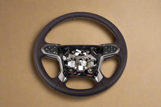 84483801 2015-2019 Silverado Sierra 2500 3500 Cocoa Leather Steering Wheel Heated For Crash Alert Equipped