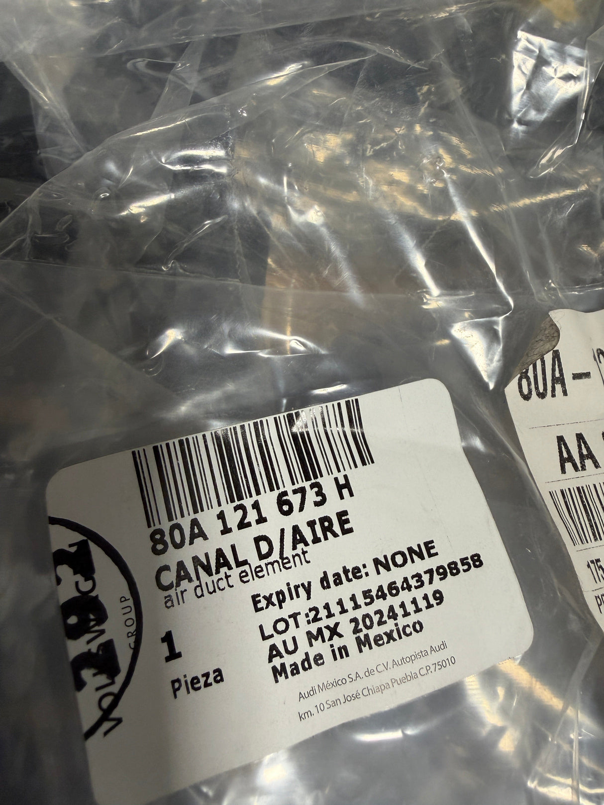 CL-0925-80A-121-673-H-J5 2018-2020 Audi Q5 2.0 Driver Side Radiator Air Baffle 80A-121-673-H OEM