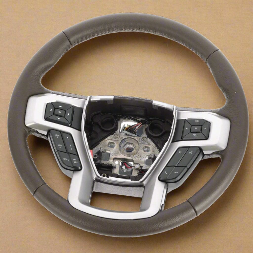 HL3Z-3600-JB 2018-2020 Ford F-150 King Ranch Steering Wheel For Adaptive Cruise Equipped Java / Tan Genuine OEM
