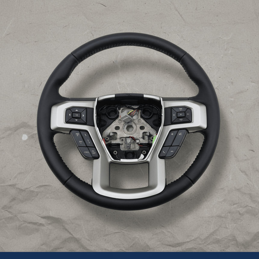 2018-2020 Ford F-150 Steering Wheel Black Leather Genuine OEM