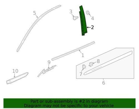 84252226 2018-2024 Buick Enclave Front Passenger Door Rear Applique Molding Trim OEM