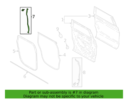 JL1Z-4028125-A 2018-2024 Ford Expedition Rear Driver Side Door Weatherstrip OEM