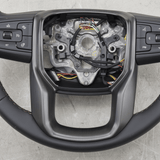 2019-2023 GMC Sierra AT4 Steering Wheel Black Leather Genuine OEM