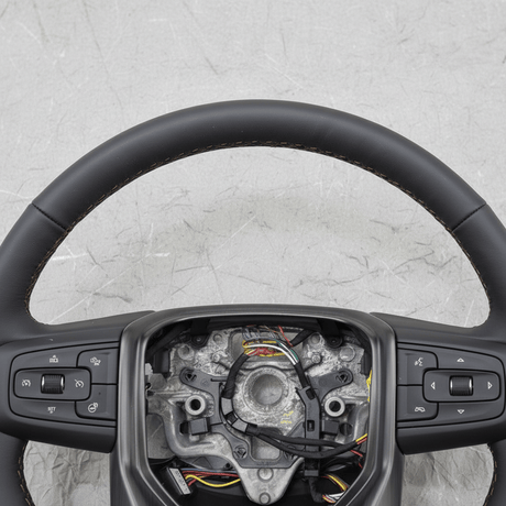 2019-2023 GMC Sierra AT4 Steering Wheel Black Leather Genuine OEM