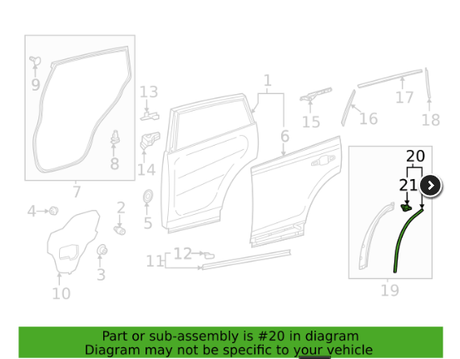 67888-0R010 2019-2024 Toyota Rav4 Driver Side Door Frame Aux Weatherstrip Access OEM