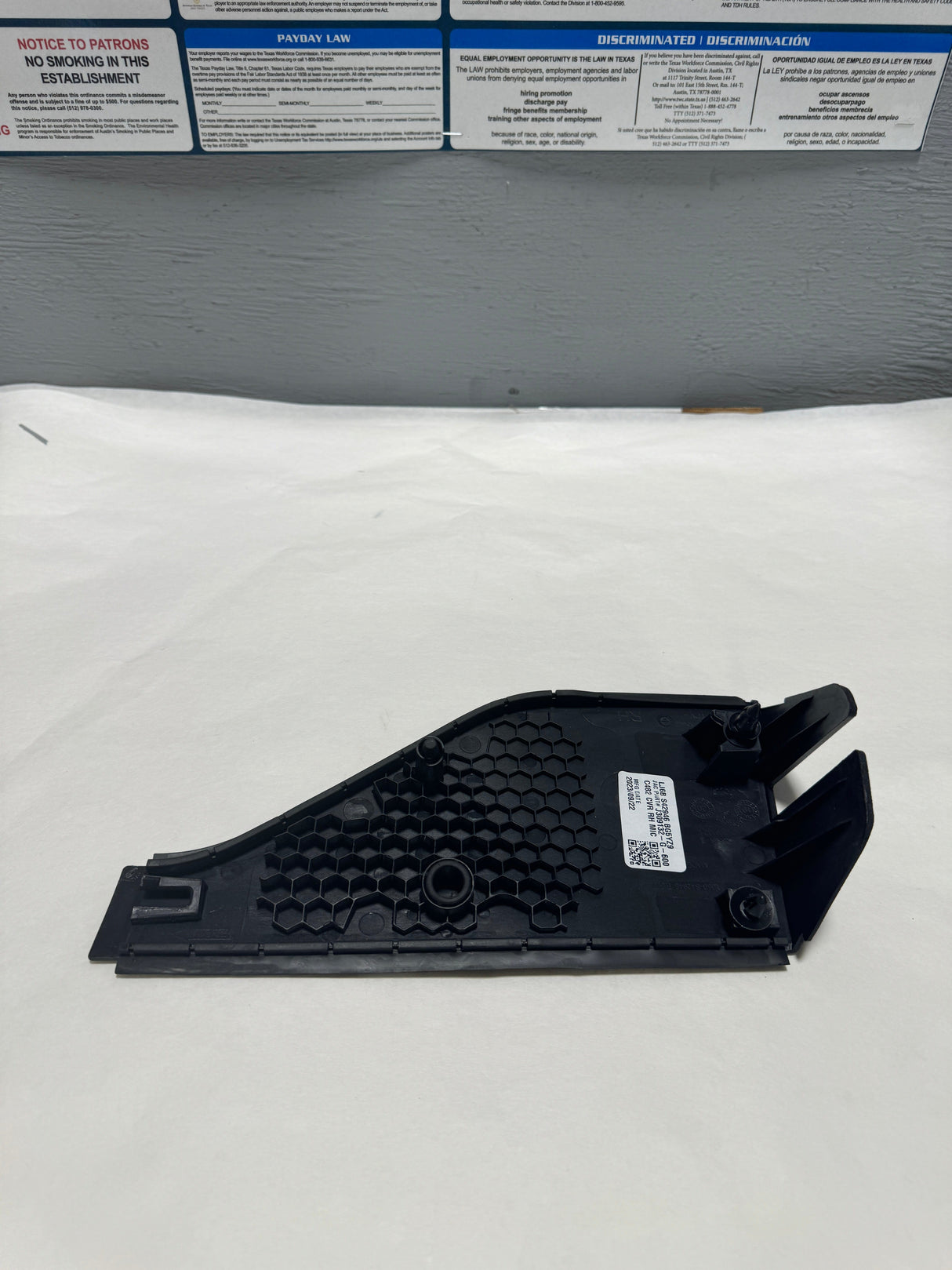 LJ6Z-7842946-BB 2020-2023 Escape Passenger Side Rear Roof Drip Molding Hinge Cover - Non Panoramic roof only