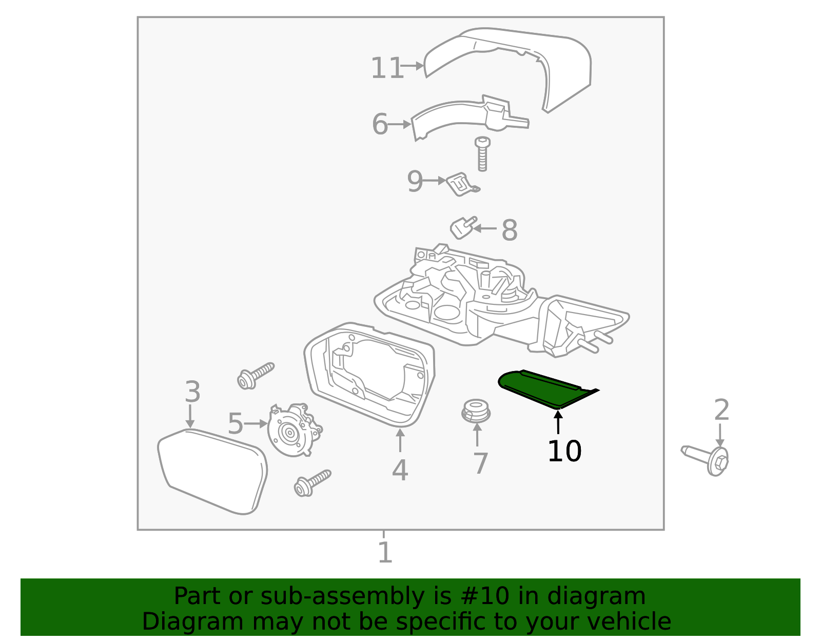 LB5Z-17A703-A 2020-2023 Ford Explorer Passenger Side Mirror Lower Inner Arm Cover For Camera Equipped Mirror