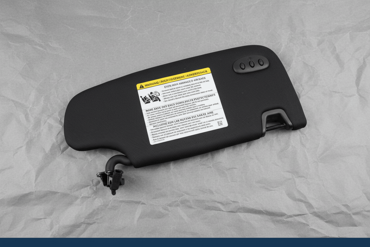 FT4Z-5804105-KP 2020-2024 Ford Edge Driver Side Sun Visor w/ Homelink Black Genuine OEM