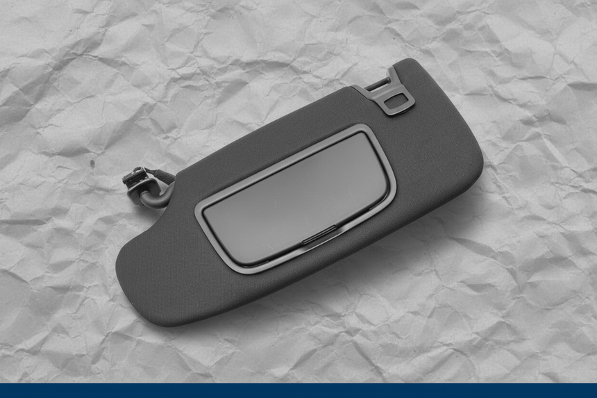2020-2024 Ford Edge Driver Side Sun Visor w/ Homelink Black Genuine OEM