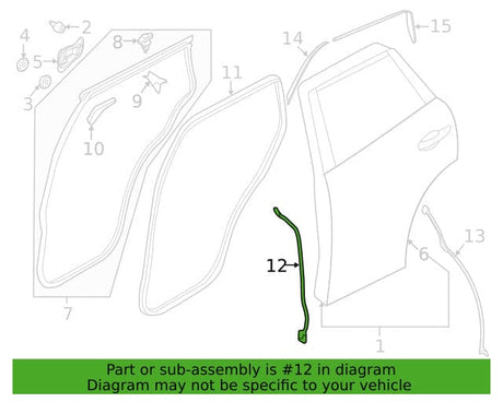 KB7W-73-76XB 2020-2024 Mazda CX-5 Rear Driver Side Door Front Of Door Weatherstrip Seal OEM