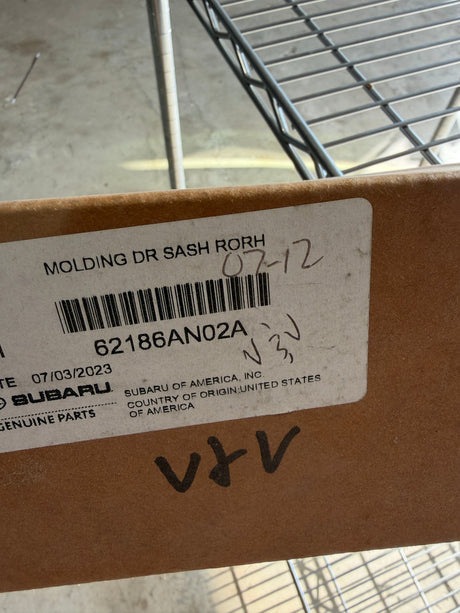 CL0925-62186AN02A-F13 2020-2025 Subaru Outback Passenger Side Rear Door Upper Sash Molding OEM