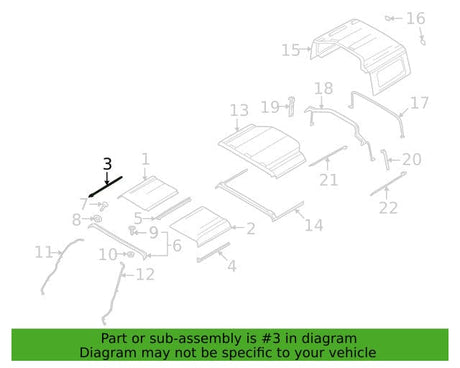 M2DZ-7854382-A 2021-2024 Ford Bronco 4 Door Hard top Passenger Side Roof Side Weatherstrip Seal OEM