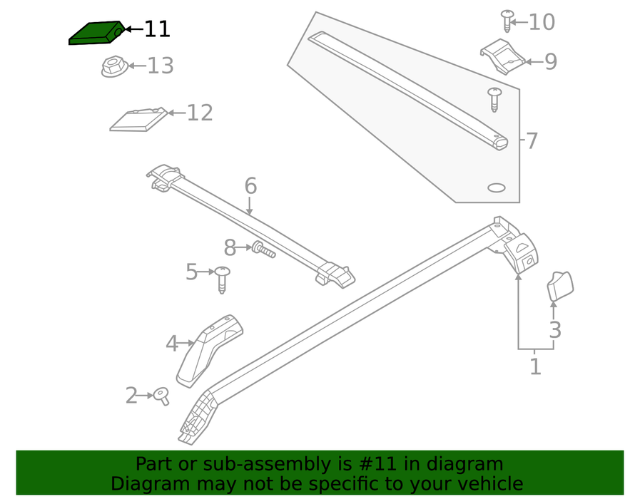 M2DZ-7850462-AAPTM 2021-2024 Ford Bronco Passenger Side Upper Roof Rack Track Cover Molding Unpainted