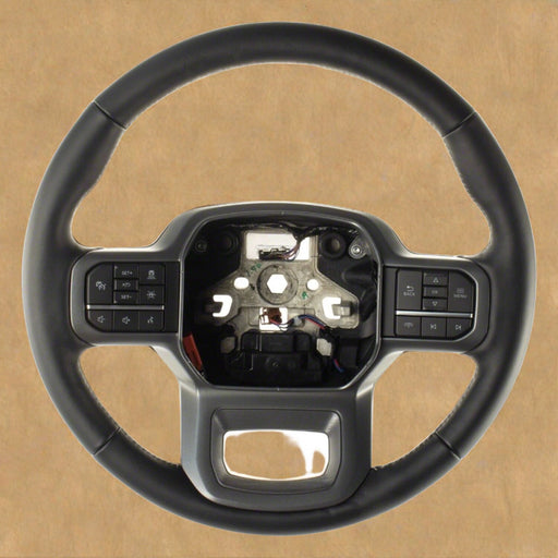 ML3Z-3600-RA 2021-2024 Ford F-150 Lariat OEM Black Leather Heated Steering Wheel With Buttons