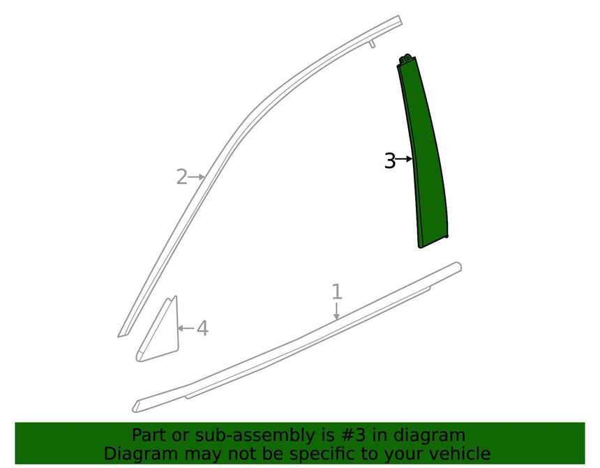 2021-2025 Acura TLX OEM Passenger Side Front Door Pillar Applique